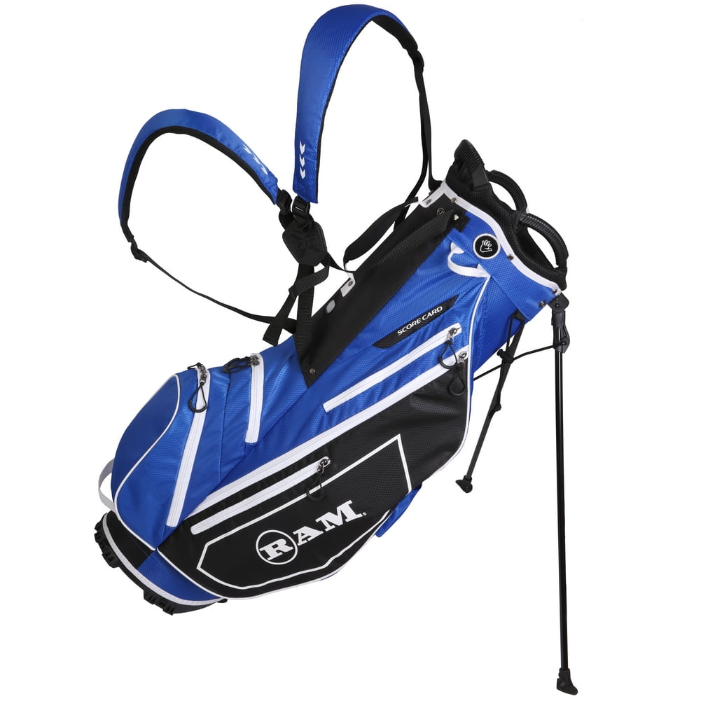 Ram Golf FX Lightweight Golf Stand Carry Bag, Blue/ Black