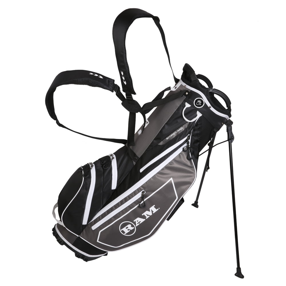 Ram Golf FX Lightweight Golf Stand Carry Bag, Grey/Black