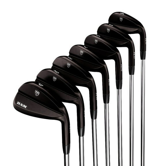 Ram Golf FX77 Stainless Steel Players Distance Black Iron Set RH 4-PW Steel Stiff