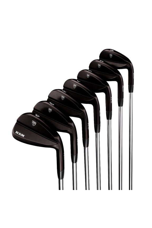 Golf FX77 Stainless Steel Players Distance Black Iron Set RH 4-PW Steel Stiff