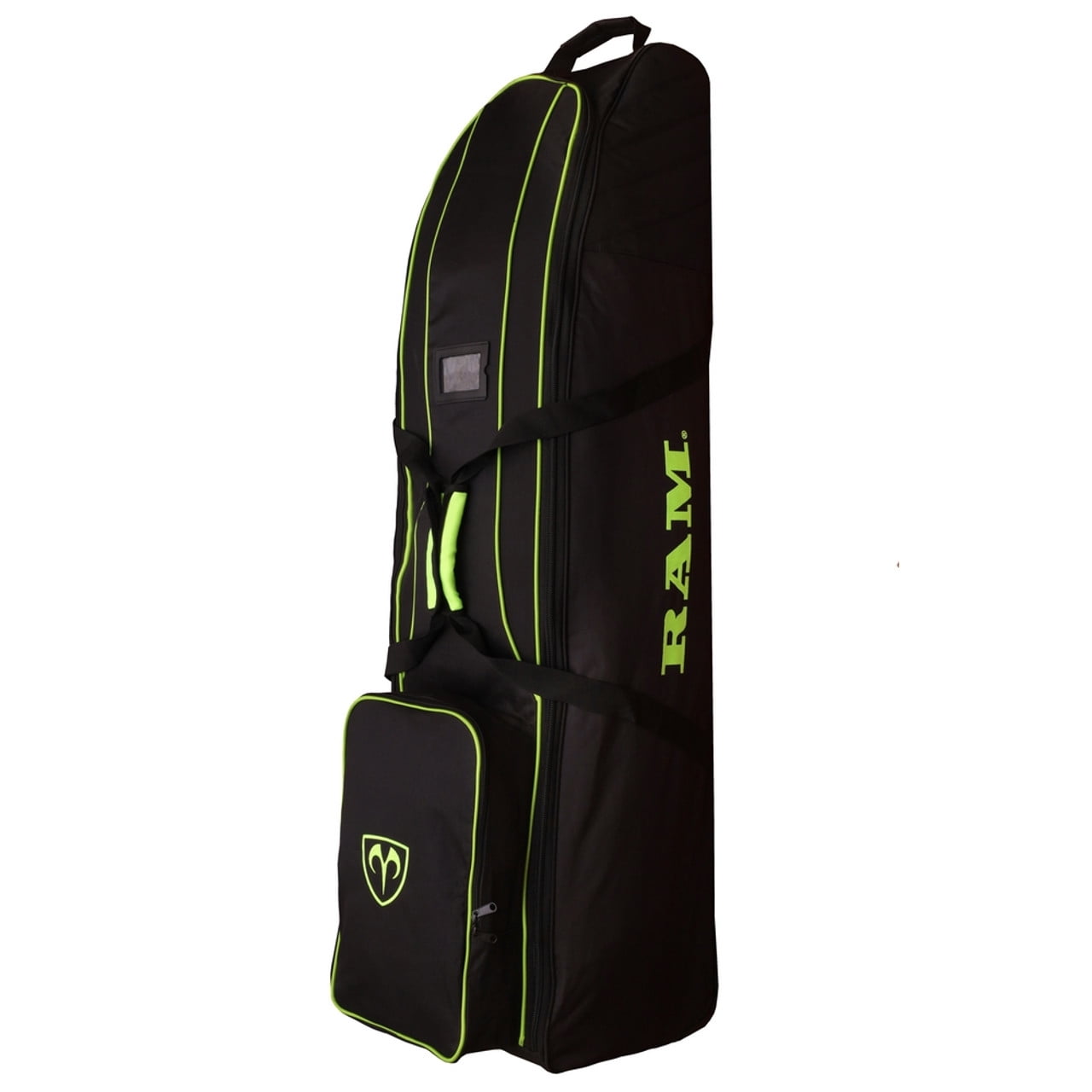 Ram Golf SDX Wheeled Golf Travel Cover / Flight Bag, Black/Neon