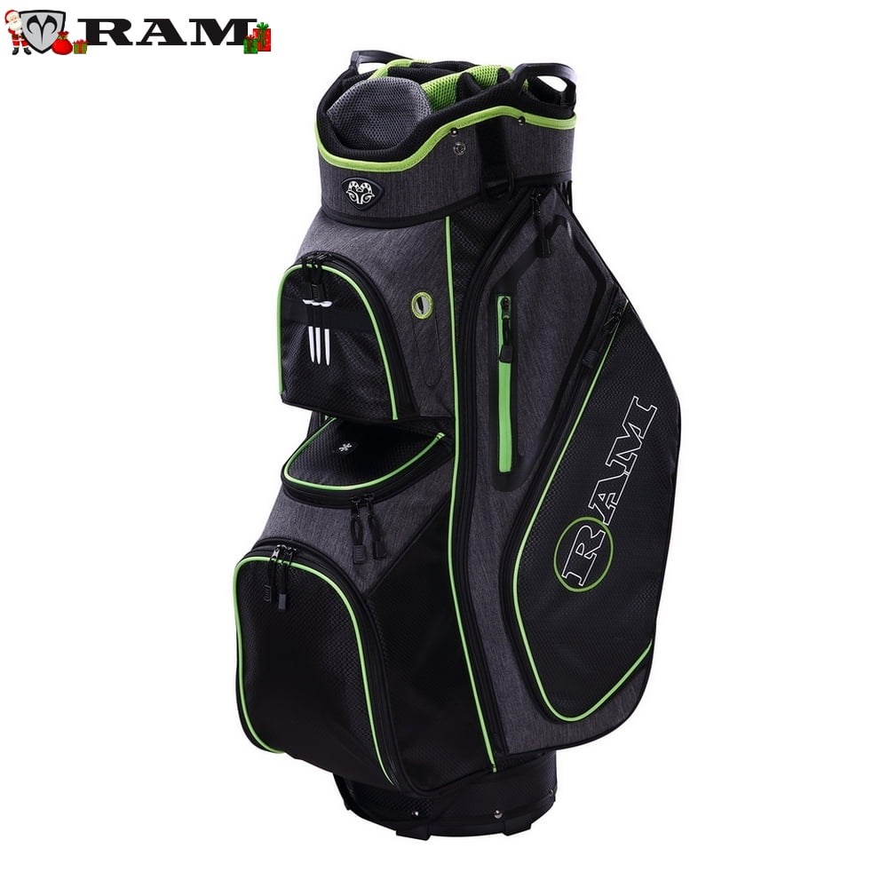 Ram Golf Tour Cart Golf Bags for Men with 14 Way Dividers Top Black, Neon