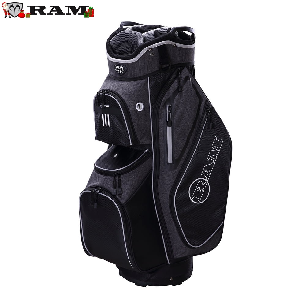 Ram Golf Tour Cart Golf Bags for Men with 14 Way Dividers Top Black, Silver