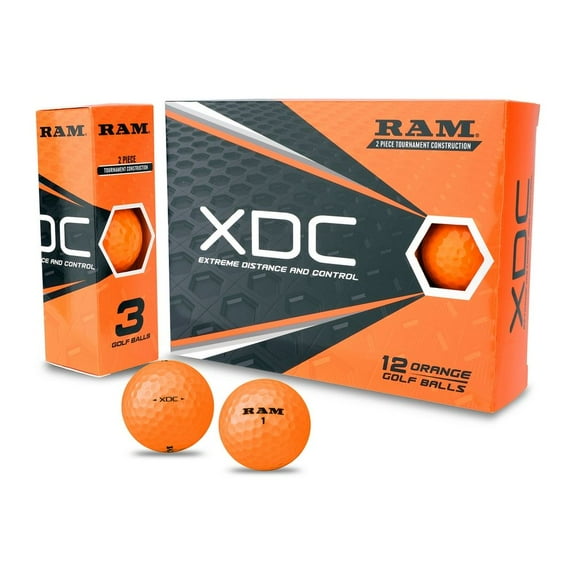 Ram Golf XDC Extreme Distance and Control Golf Balls, Orange, 12 Pack
