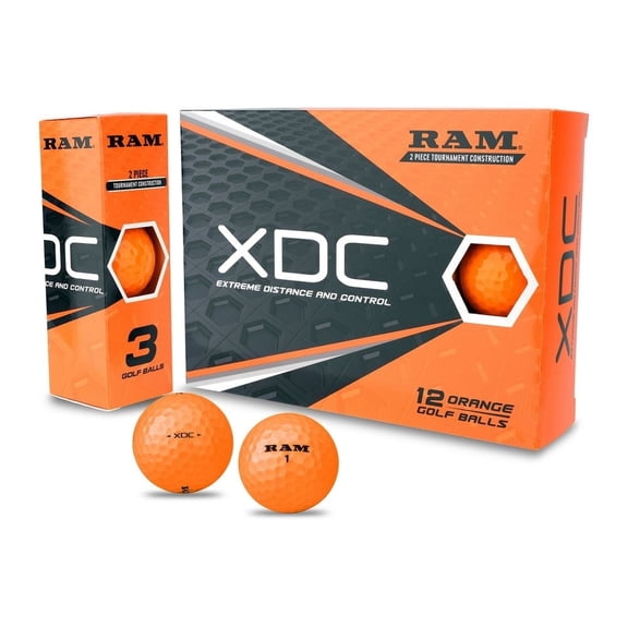 Ram Golf XDC Extreme Distance and Control Golf Balls, Orange, 24 Pack