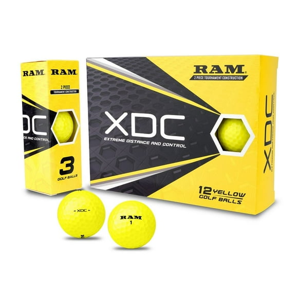 Ram Golf XDC Extreme Distance and Control Golf Balls, Yellow, 12 Pack