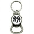thumbnail image 1 of Ram Head Black On White Bottle Cap Opener Keychain Ring, 1 of 1