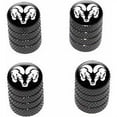 thumbnail image 1 of Ram Head White on Black Tire Rim Wheel Aluminum Valve Stem Caps, Multiple Colors, 1 of 1
