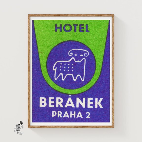 Ram Hotel Matchbox Print Aesthetic Wall Art Vintage Art Matchbox Wall Poster Vintage Poster Print