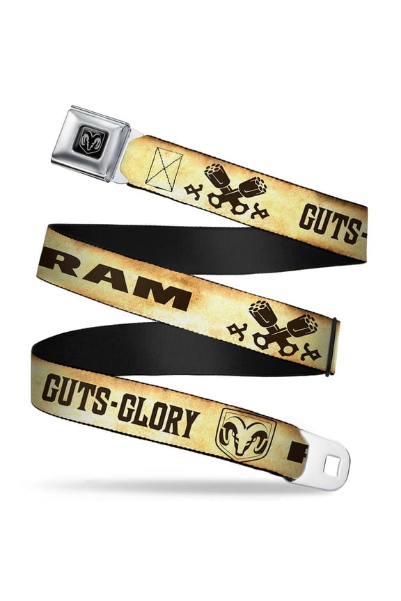 Logo Pistons Guts Glory Weathered Chocolate Brown Webbing Seatbelt Belt Seatbelt Belt Standard