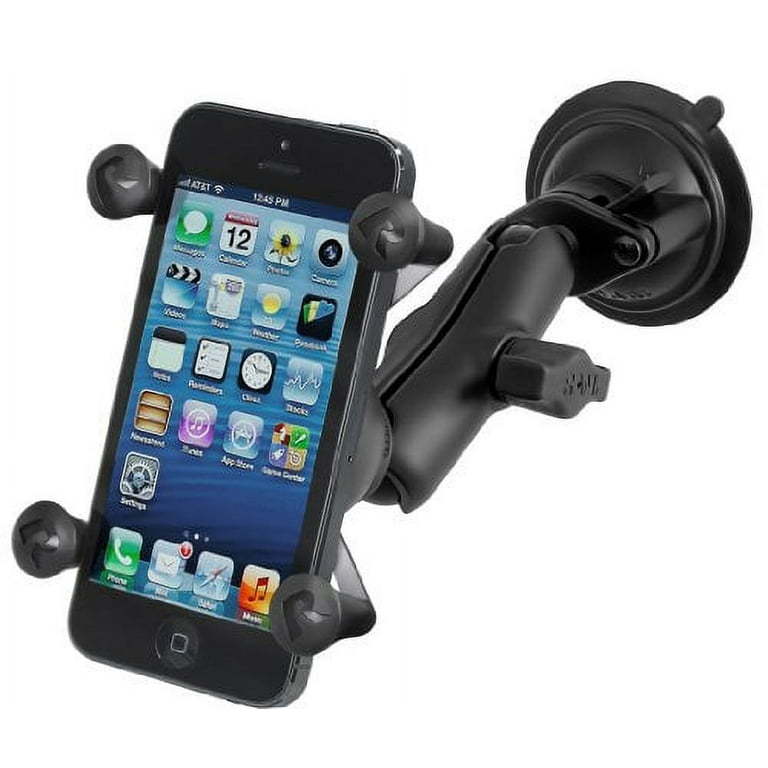 Ram Mount Twist Lock Suction Cup Mount with Universal X-Grip Cell Phone  Holder, Black