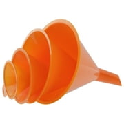 Ram-Pro 4-Piece All Purpose Wide-Mouth Orange Plastic Funnel Set