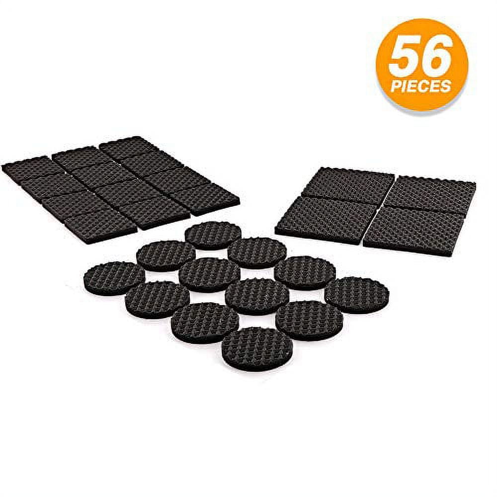 Self-Stick Non-Slip Surface Grip Pads - (8 pieces), 1-1/2 Round - Black