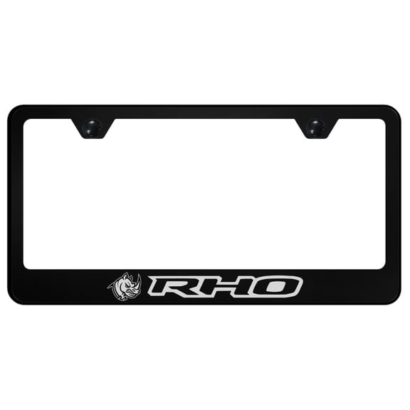 Ram RHO Head License Plate Frame Logo on Black Polycarbonate