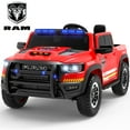 thumbnail image 1 of iYofe Ram 24V Ride on Fire Truck 2 Seater, Ram 1500 RHO Battery Powered Electric Car Truck with 4 Wheels, Ride on Toy with Remote Control for Big Kids Toddlers 3-8 Boys Girls, Bluetooth & Trunk, Red, 1 of 9