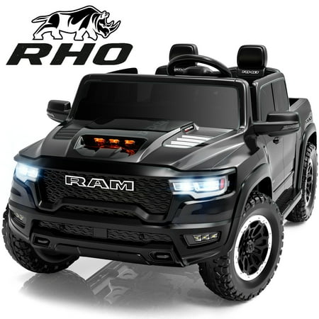 iYofe Ram 1500 RHO 24V 2 Seater Truck Powered Ride on with Remote Control&Bluetooth, Black