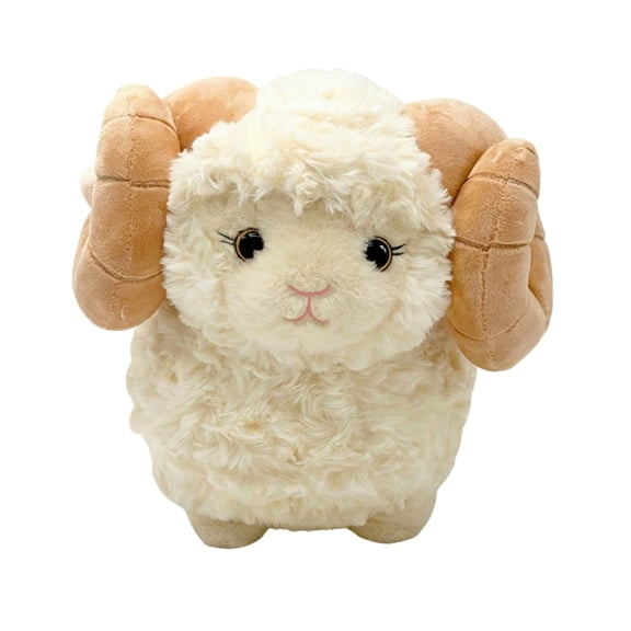 Ram Sheep Stuffed Animal, 12 In, Tan Accents, Student Decorations for Student Shower, 2026 Decorations, Student Nursery Decor, Fluffy Cuddle Piece, 1 Pc