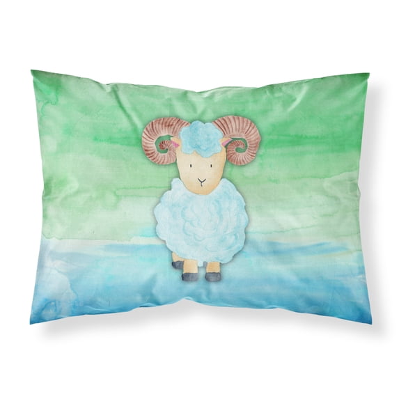 Ram Sheep Watercolor Fabric Standard Pillowcase
