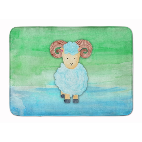 Ram Sheep Watercolor Machine Washable Memory Foam Mat