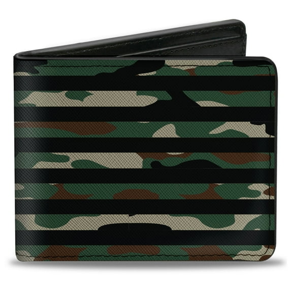 Ram Wallet, Bifold, Ram Logo Americana Flag Weathered Camo Olive Black Olive, Vegan Leather