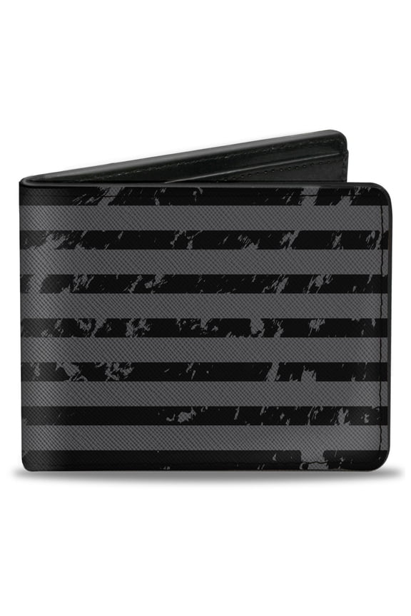 Ram Wallet, Bifold, Ram Logo Americana Flag Weathered Gray Black, Vegan Leather