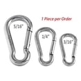 thumbnail image 1 of RamPro 1Pc Spring Snap Hook Carabiner Stainless Steel Clip Keychain - 3/16 to 5/16-inch, Grade 316 SS (5/16), 1 of 1