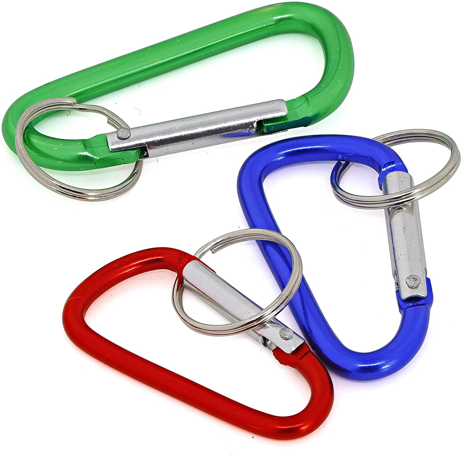 4pcs 3 Locking Hook Aluminum D Ring Clip Screw Gate Keychain