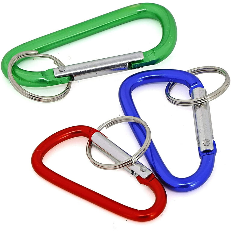 RamPro D-Shaped Carabiner Keychain Clip Spring Loaded Closure Durable Gourd  Hook Sports Accessories for Outdoor, Home, Camping, Hiking, Backpack (Pack  of 3) 