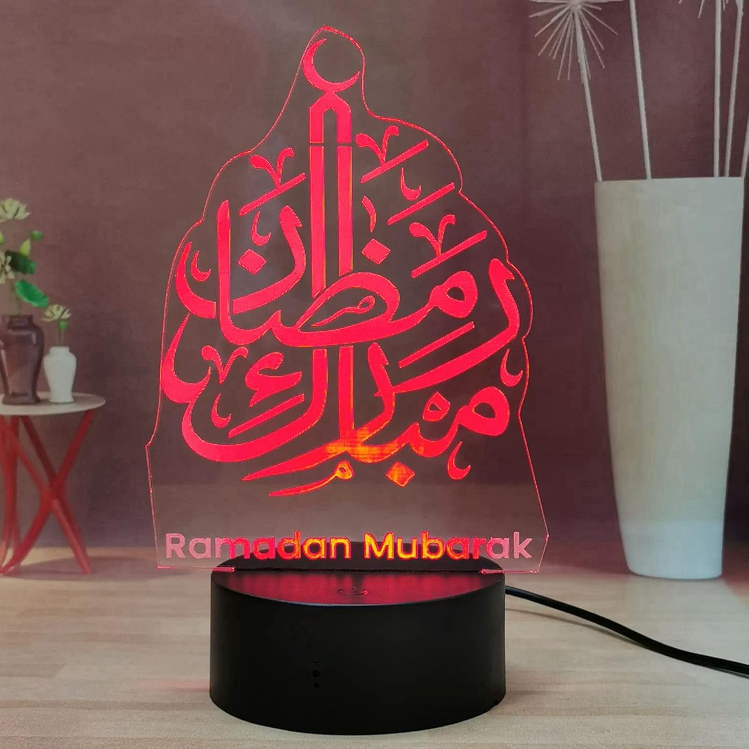Ramadan 3D LED Night Light, USB Touch 3D Bedside Lamp for Bedroom, 16