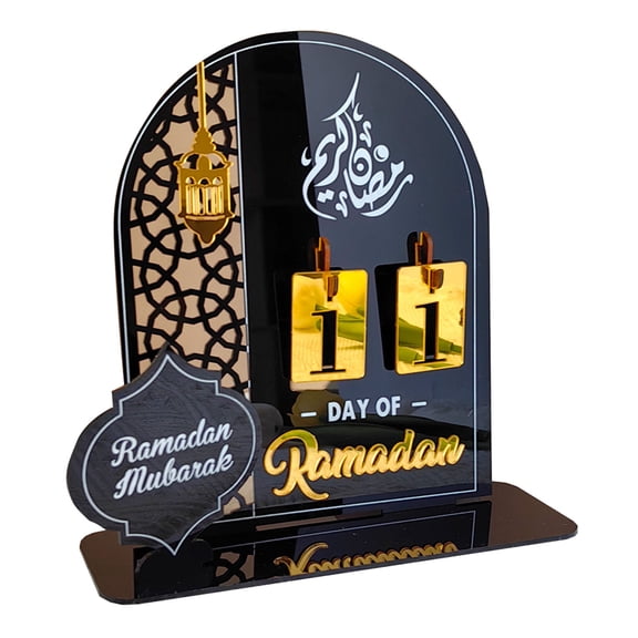 Ramadan Advent Calendar Acrylic Countdown Decoration 30 Days to Eid DIY Eid Mubarak Home Decor Gift for Kids