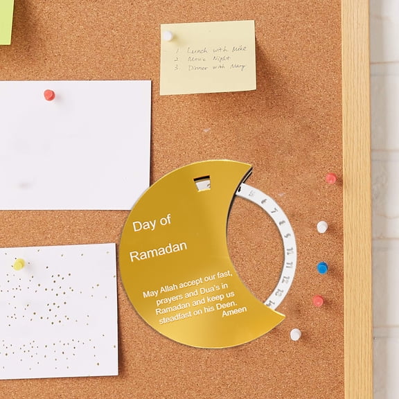 Ramadan Advent Calendar,Ramadan Tree,5IN Rotatable Ramadan Countdown Calendar Wooden Acrylic Eid Mubarak Count Down Muslim Festival Reminder Calendars Gold Silver Round Rotating Calendar(Gold)