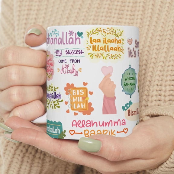 Ramadan Blessings Ceramic Mug - Islamic Eid Gift, Islamic Decor, Islamic table, Iftar Present, celebrate eid, Eid mug, Muslima mug
