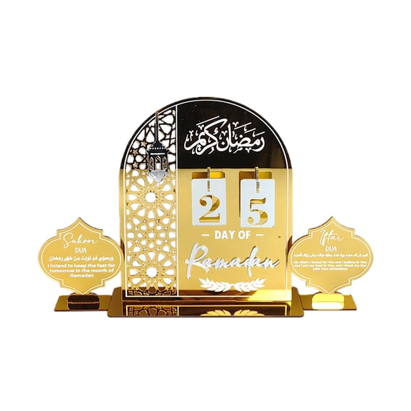 Ramadan Countdown Calendar 2025-Acrylic Eid Mubarak Advent Calendar for Home,Table,and Office Decor, Holiday Countdown Tracker