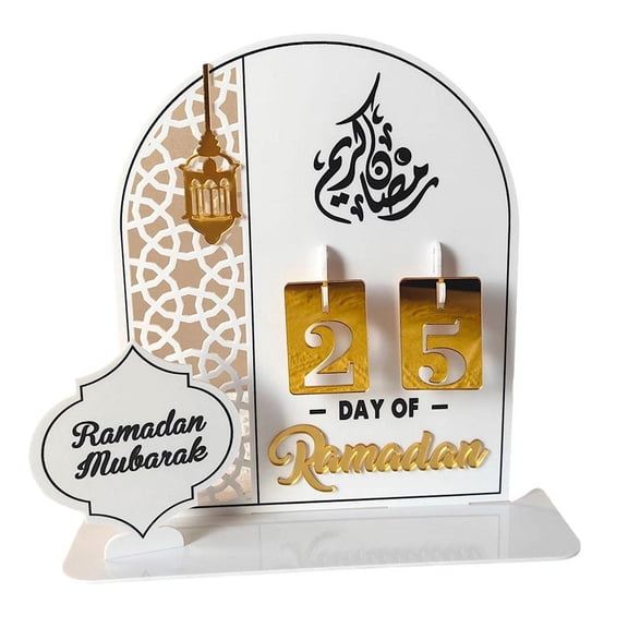 Ramadan Countdown Calendar Tabletop Display Acrylic Festival Decor With Date Tracker