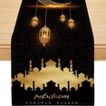 thumbnail image 1 of Ramadan Decorations for Home, Ramadan Table Runner Eid Mubarak Mosque Muslim Islamic Golden Moon Religious Table Runner Holiday Decor Dining Table Decoration (13'''' x 108''''), 1 of 5