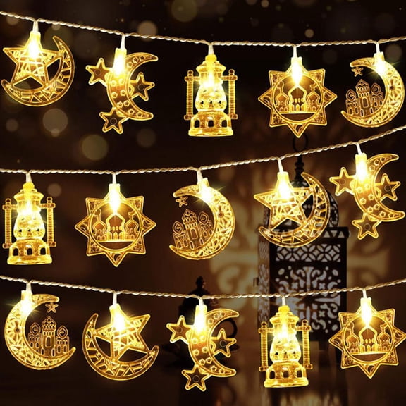 Ramadan Decorations, Star Garland, Ramadan Decorations for Home, Muslim Festival Party Decor,Used for Bedroom Room Office Home