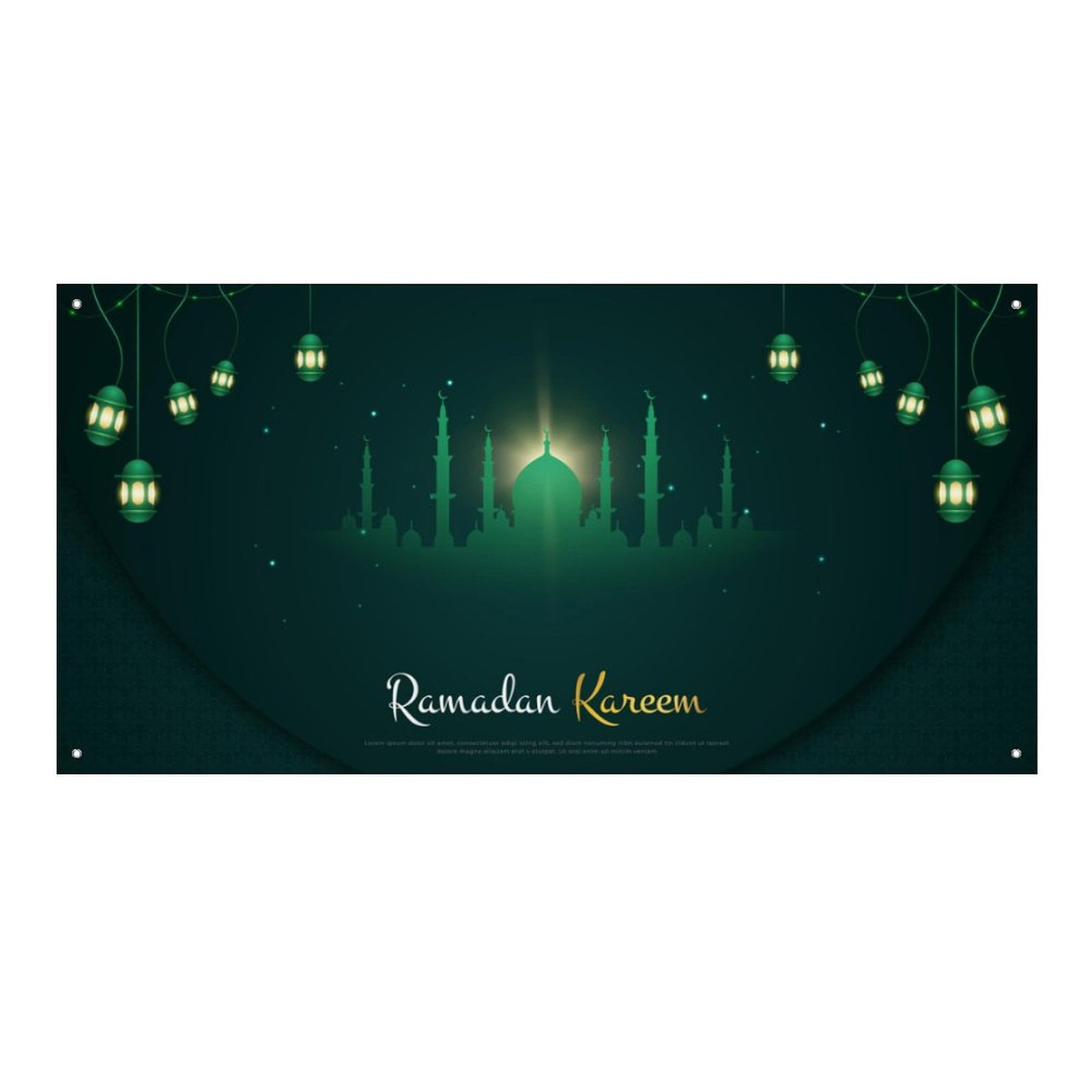 Ramadan Kareem Banner Decor - Blue & Yellow Party Banner For Ramadan Home Decor & Photo Background