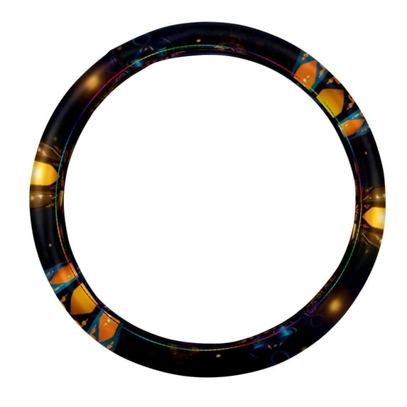 Ramadan Lantern 14.5 Inch Printing PVC Leather Auto Accessories Steering Wheel Covers, Car Wheel Cover, Car Wheel Covers
