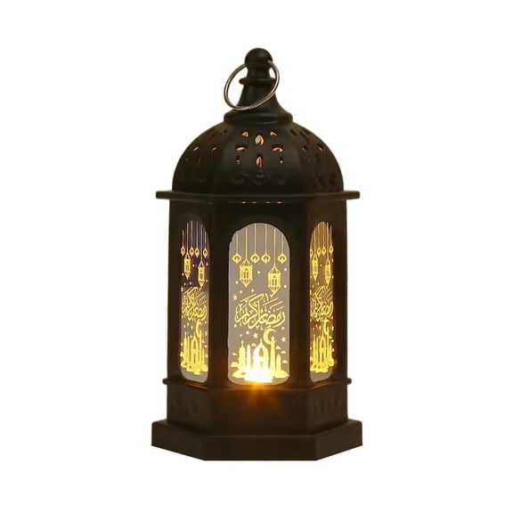 Ramadan Lantern Decorations, Intricate Hollow-Out Islamic Moon Star Design, Battery-Operated Eid Mubarak Decorative Lamp, Perfect for Ramadan Decorations for Home Party Table Windows