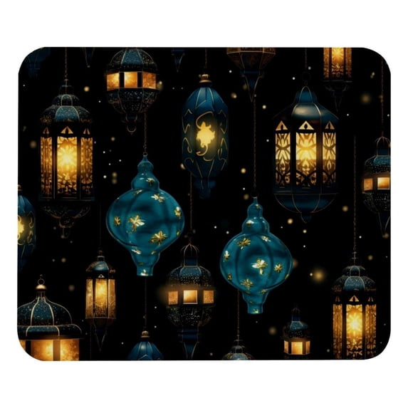 Ramadan Lantern Square Gaming Mousepad Desk Mat Non-Slip Rubber Bottom Printed 8.3x9.8 Inch Suitable for Office and Gaming