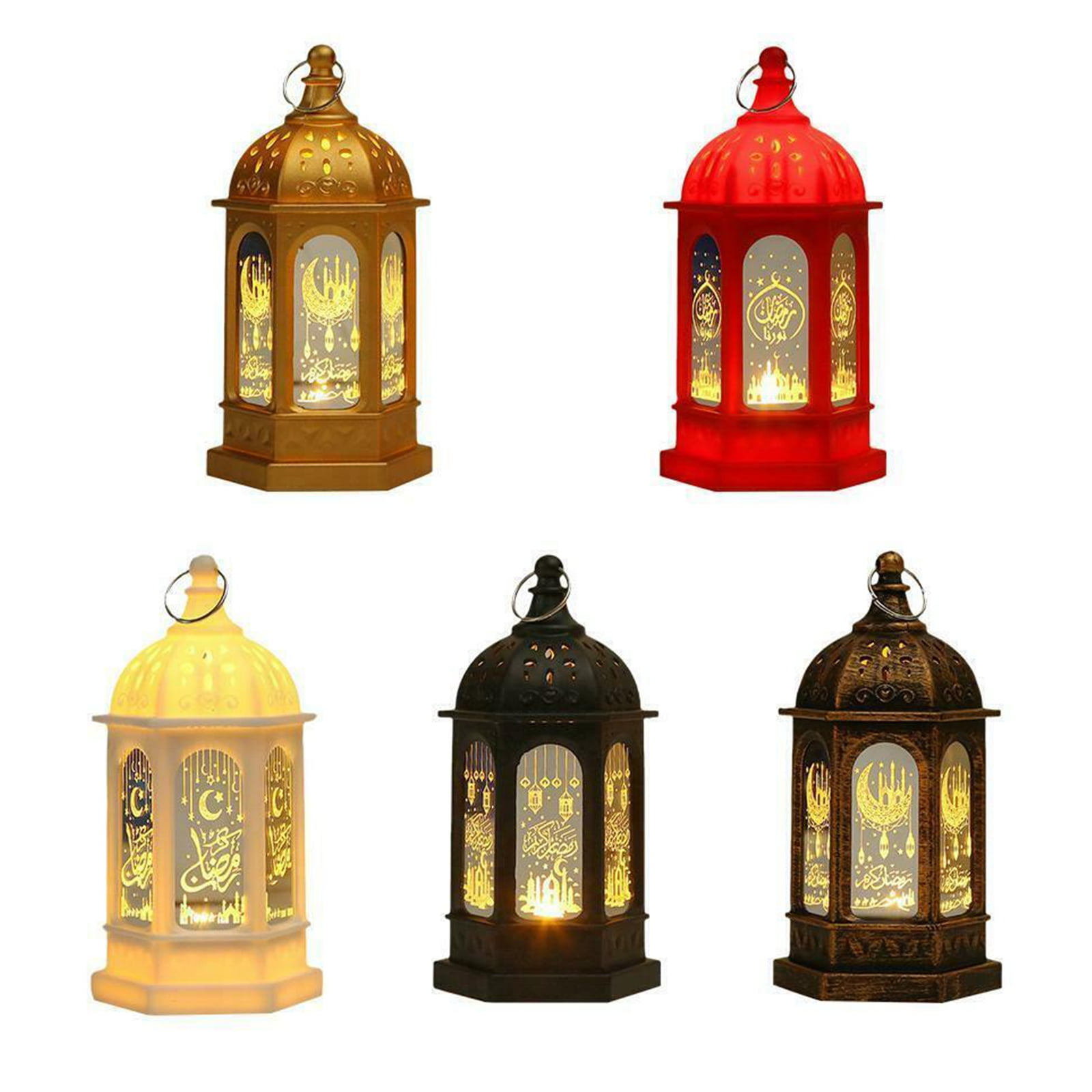 Wooden Hanging Log Cabin Lights Ramadan Decoration Warm Lamp Islamic Muslim  Festival Home Ornaments Little Shiny Lantern Gifts