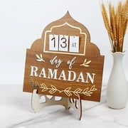Ramadan Advent Calendar Wooden Countdown Calendars Decorations for Home, 30 Days Til Eid, Ramadan Gift for Kids