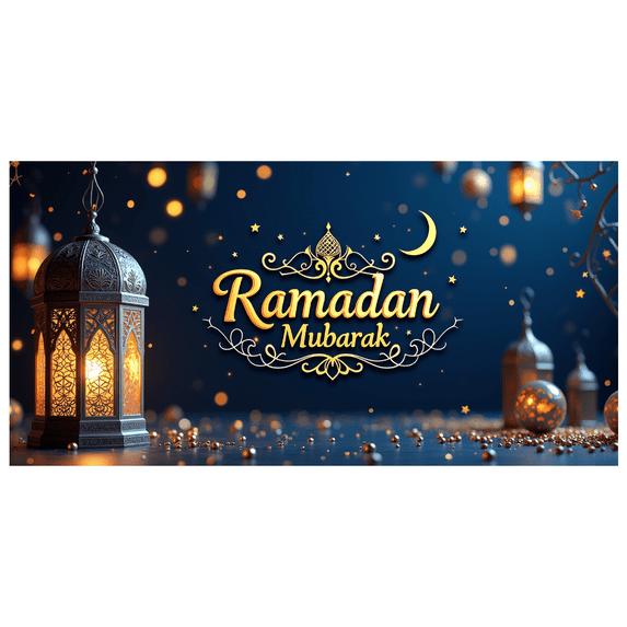 Ramadan Mubarak Celebration Lantern Lights Backdrop Banner Islamic Decorations Festive Background Eid Mubarak Party Supplies Photography Props