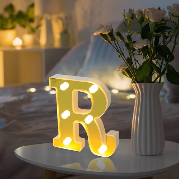 Ramadan Mubarak LED Letter Lights - Battery-Powered Table Decoration with Mirror Surface, Party Decor for Eid, Home, and Tabletop Celebrations, Gift