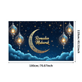thumbnail image 1 of Ramadan Mubarak Lanterns Moon Stars Backdrop Banner Party Supplies Photography Props Decorations Arabic Wedding Ramadan Kareem Islamic Festival, 1 of 8