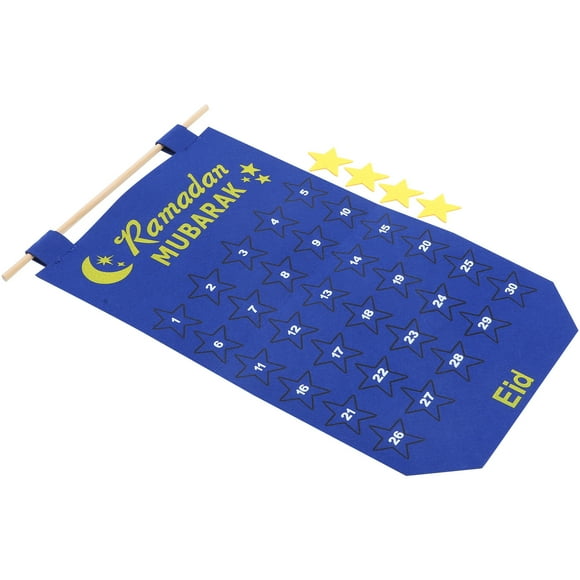Ramadan Mubarak Wall Felt Calendar Holiday Hanging Advent Calendar Indoor Felt Countdown Calendar