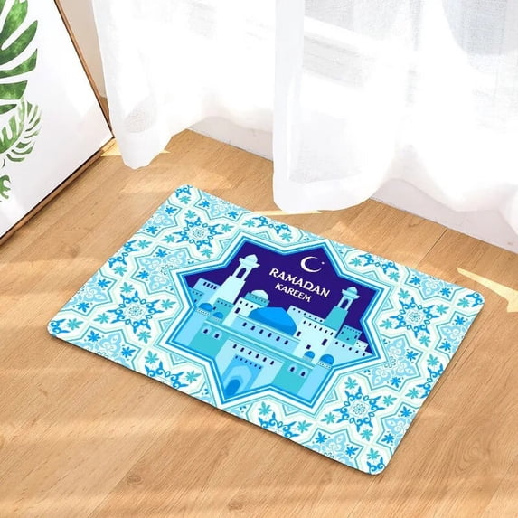 Ramadan Print Doormats Rectangle Non-Slip Eid Mubarak Moon Mosque Door Mat Bedroom Kitchen Entrance Print Door Mats