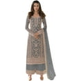 thumbnail image 1 of Ramadan Special Wear Indian Pakistani Shalwar Kameez Suits Stitched Palazzo Dress ( Gray, XXS - 34 ), 1 of 6