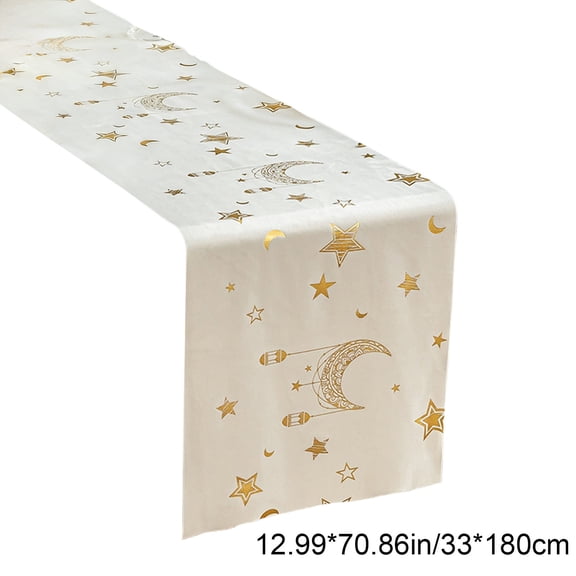 Ramadan Table Runner Ramadan Table Runner Linen Polyester Fabric for Kitchen Dining and Party Decorations Heat Insulation Placemat Islamic Holiday Table Cover Islamic Holiday Tablecloth