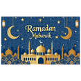 thumbnail image 1 of Ramadan Themed Decorative Background with Golden Mosques Crescent Moons Stars and Lanterns Banner Party Supplies for Ramadan Celebrations Family Gatherings Community Events Islamic Festivities, 1 of 8